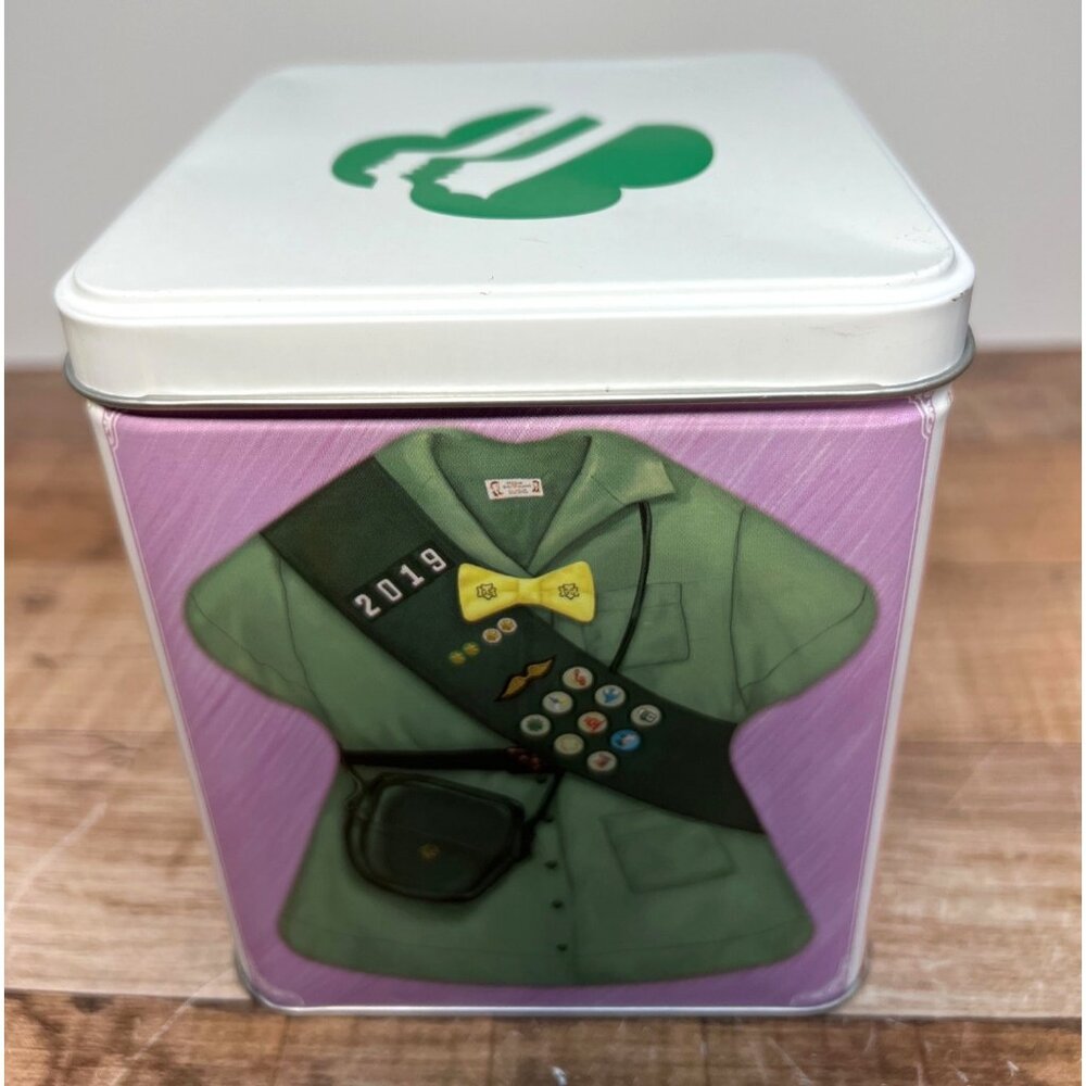 Girl Scouts 2021 Collectible Tin With Uniform Design & Trefoil Logo Ashton Farms